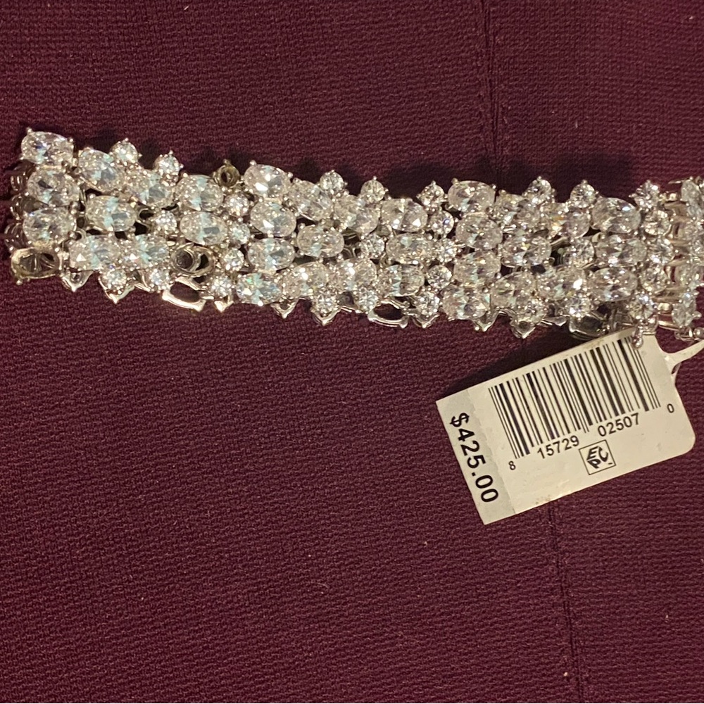 $425 Sterling silver cz infinity tiara Bracelet
